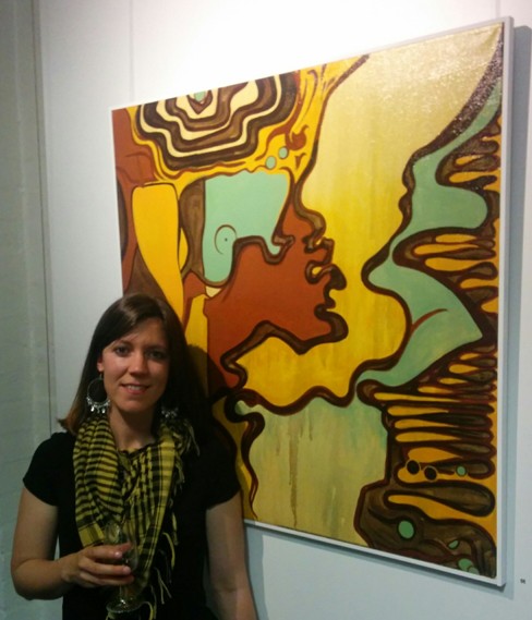Carla Murray with her painting Wimmerascape 1